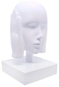 Escultura Máscara Rosto Surdo Branco Em Cerâmica 25x15x14 Cm - D'Rossi