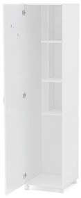 Armário Multiuso Lavanderia 3 Prateleiras 1 Porta - Branco