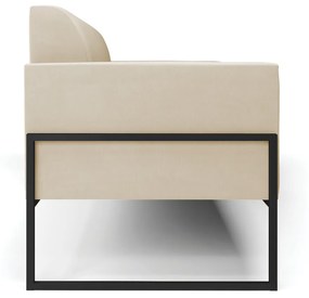 Sofá Namoradeira Base Industrial Alta Preto Marisa Suede D03 - D'Rossi - Bege
