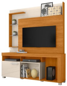 Estante de TV 50 Pol 160cm Sala de Estar Velora M20 - D'Rossi - Cinamomo e Off White