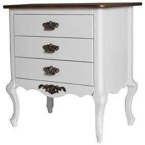 Gaveteiro Paris 3 Gavetas Liso com Apliques - Wood Prime FS 27278