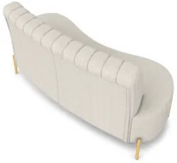 Sofá 2 Lugares 160cm Pés Aço Dourado Tamar Boucle Areia Z08 - Mpozenat