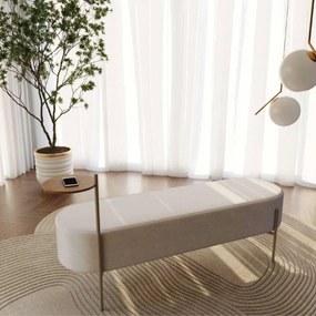 Recamier com Apoio Lateral Blade Pés em Aço Pintado Design Contemporâneo