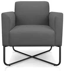 Kit 2 Poltronas Decorativas Base Industrial X Preta Maressa S08 Suede