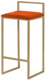 Banqueta Decorativa Selena Base Gold Suede Telha G41 - Gran Belo