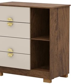 Comoda Sapateira Com Espelho Ilha Bela Imbuia/Fendi - Vila Rica Móveis