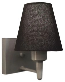 Arandela Quadrada Md-2034 Cinza Cúpula em Tecido Cone Preto - Bivolt