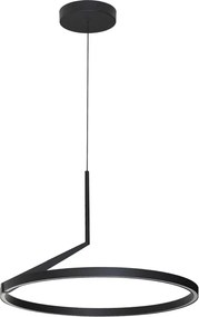 Pendente Led Dimerizavel Aluminio 30W 3000K Circle - PRETO