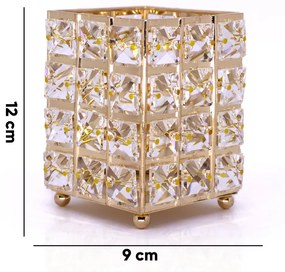 Porta Objeto Decorativo Dourado De Metal 12x09x09 cm - D'Rossi