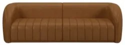 Sofá Living Decorativo 3 Lugares 252cm Meris Z32 Sintético Caramelo -