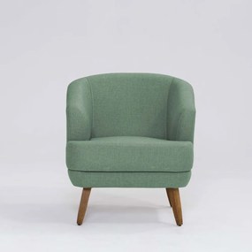 Poltrona Decorativa Milão D07 Pés Madeira Linho Mescla Verde D07 - D'Rossi
