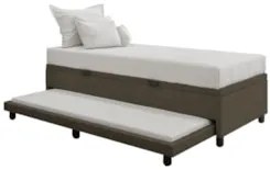 Bicama Box Baú Solteirão 96x203cm Samy S05 Veludo Marrom - Mpozenato