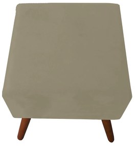 Puff Decorativo Quadrado Malu com Pés Palito Suede Nude