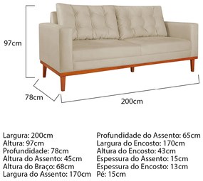 Sofá 2 Lugares Dubai Suede - ADJ Decor