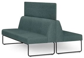 Sofa Pix com 2 Unidades e Painel Divisor Assento Mescla Verde Base Aco Preto - 55069 Sun House