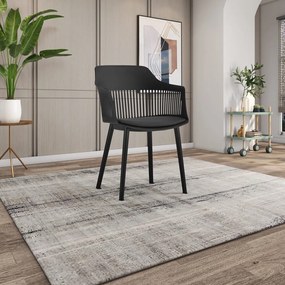 Cadeira Decorativa Para Sala de Estar Sócrates Preto G56 - Gran Belo