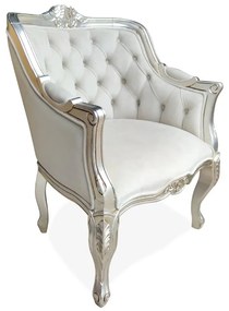 Poltrona Provençal Capitonê Madeira Maciça Entalhada Design de Luxo Peça Artesanal