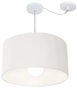 Lustre Pendente Cilíndrico Com Desvio Branco MJ-4234 Para Mesa de Jantar e Estar