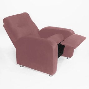 Poltrona Do Papai Reclinável Madri Suede Rosê