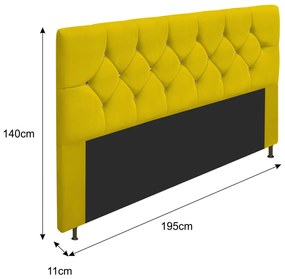 Cabeceira King França A05 c/ Strass 195 cm para Cama Box Suede - ADJ Decor