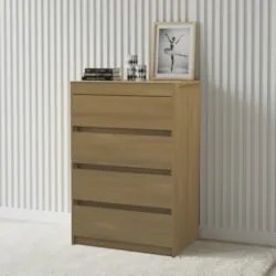 Cômoda Quarto Solteiro 63cm 4 Gavetas Samira Freijó L01 - Mpozenato