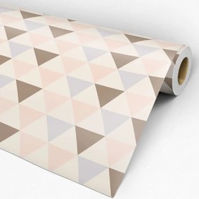 Adesivo geométrico triângulos bege marrom creme e azul