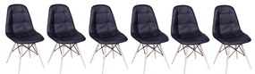 Conjunto 6 Cadeiras Eames Eiffel Botonê Preto - Conjunto 6 Cadeiras Eames Eiffel Botonê - Preto