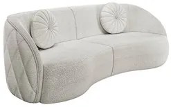 Sofá Decorativo com Almofadas 3 Lugares 288cm Tressê Zion M22 Boucle B