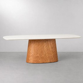 Mesa de Jantar Tarsila Retangular Vidro - Off White