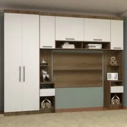 Guarda Roupa Casal Modulado CP02 Delphi Avelã/Branco L01 - Mpozenato