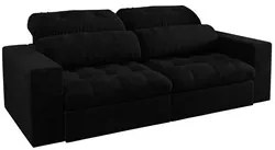 Sofá Retrátil e Reclinável 3 Lugares 200cm Viena A12 Suede Preto - Mpo