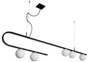 Pendente Dama 150X30Cm 3Xg9 / Cabo Aço Chumbador + Cabo Rayon / Globo... (BT - Branco Texturizado, FOSCO)
