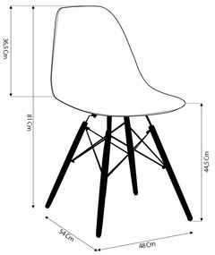 Kit 6 Cadeira Decorativa para Sala e Cozinha Garabit Preto G04 - Gran Belo