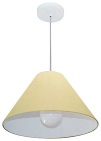 Lustre Pendente Cone Md-4078 Cúpula em Tecido 25/40x15cm Algodão Crú - Bivolt