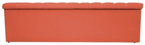 Recamier Baú Estofada Mel 140 cm Casal Com Capitonê  Suede Terracota - ADJ Decor