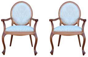 Kit 02 Poltronas Decorativas Sala de Estar Base Madeira Maciça Adrie Sarja Bege/Amêndoa Mel G36 - Gran Belo