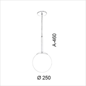 Pendente Globo Fosco Ø25X46Cm 1 X E27 Metal E Globo Ø25Cm |Old Artisan... (CAFÉ)