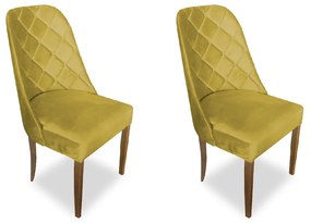 kit com 2 Cadeiras de Jantar Dublin Suede Amarelo