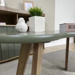 Mesa de Centro Orgânica 90cm Para Sala Cassia Menta A09     - Mpozenat