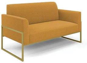 Sofá 2 Lugares Namoradeira Industrial Alta Dourado Marisa Bouclê - Mostarda