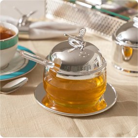 Pote de Mel C/ Abelha - Prata  Prata