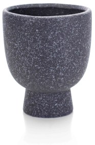 Cachepot Decorativo em Cerâmica Flocos Preto 14x11 cm - D'Rossi