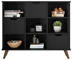 Nicho Organizador Multifuncional 6 Nichos 3 Gavetas Pés Retrô Cube Q01