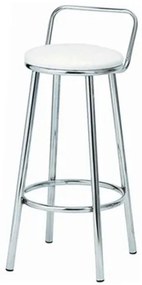 Banqueta 153-60 Corino Branco Base Cromada - 12427 Sun House