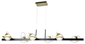 Pendente Retangular 120X32X18Cm Metal E Vidro 6 X G9 Globo Ø12Cm|Old A... (GRAFITE, FOSCO)