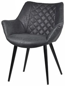 Cadeira Cinara Corino Preto Base Preta - 62934 Sun House