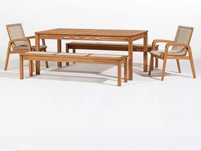 Conj. Trama Mesa 8 Lugares Jatobá Corda Areia 180cm - 78596 Sun House