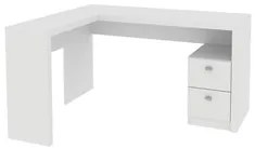 Mesa Para Escritório 2 Gavetas ME4129 Branco - Tecno Mobili