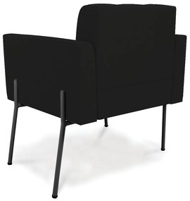 Poltrona Pé de Ferro Preto para Sala Elisa Linho D03 - D'Rossi - A79 Preto