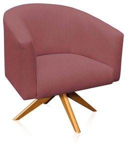 Poltrona Decorativa Giratória MA30 Kit 2 Stella  Linho Whisky Rosê D03 - D'Rossi